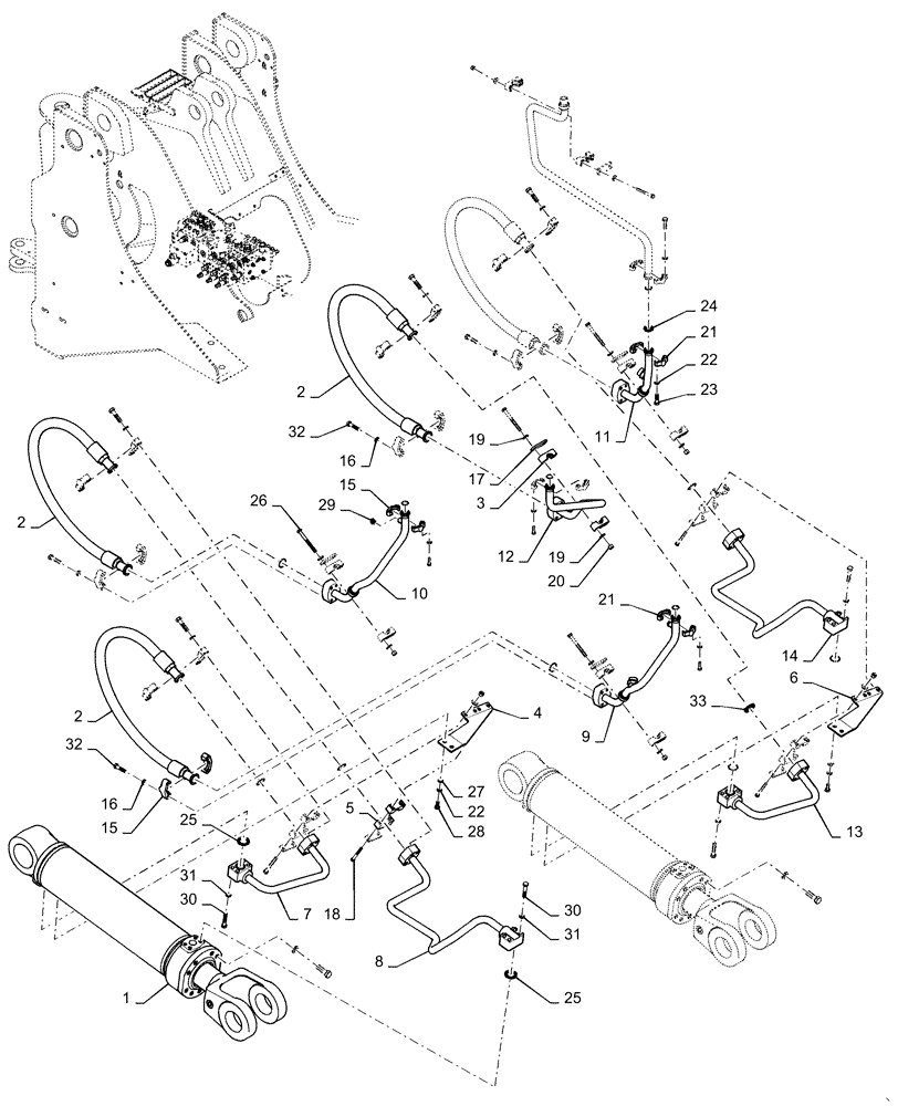 Схема запчастей Case 1021F - (35.160.01[01]) - LIFT CYLINDER INSTALLATION Z-BAR, XR (35) - HYDRAULIC SYSTEMS