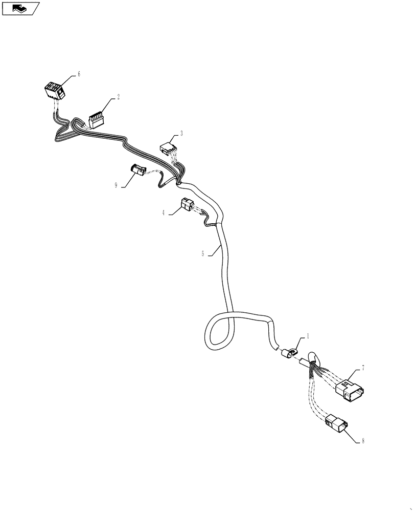 Схема запчастей Case 1021F - (41.200.08[01]) - JOYSTICK STEERING HARNESS (41) - STEERING