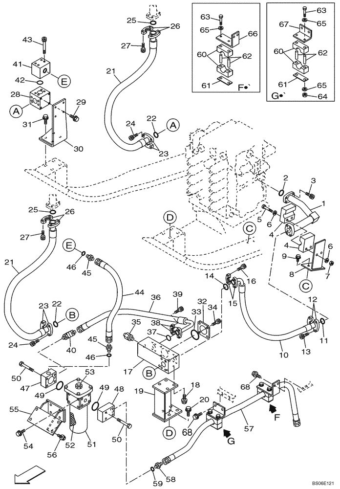 Схема запчастей Case CX800 - (08-042-00[01]) - HYDRAULIC CIRCUIT - SINGLE ACTING CIRCUIT (08) - HYDRAULICS