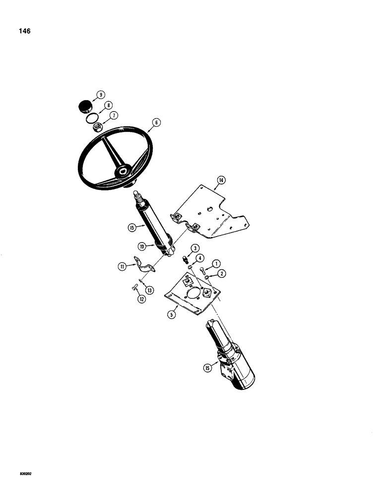 Схема запчастей Case 480C - (146) - STEERING WHEEL AND STEERING COLUMN (41) - STEERING