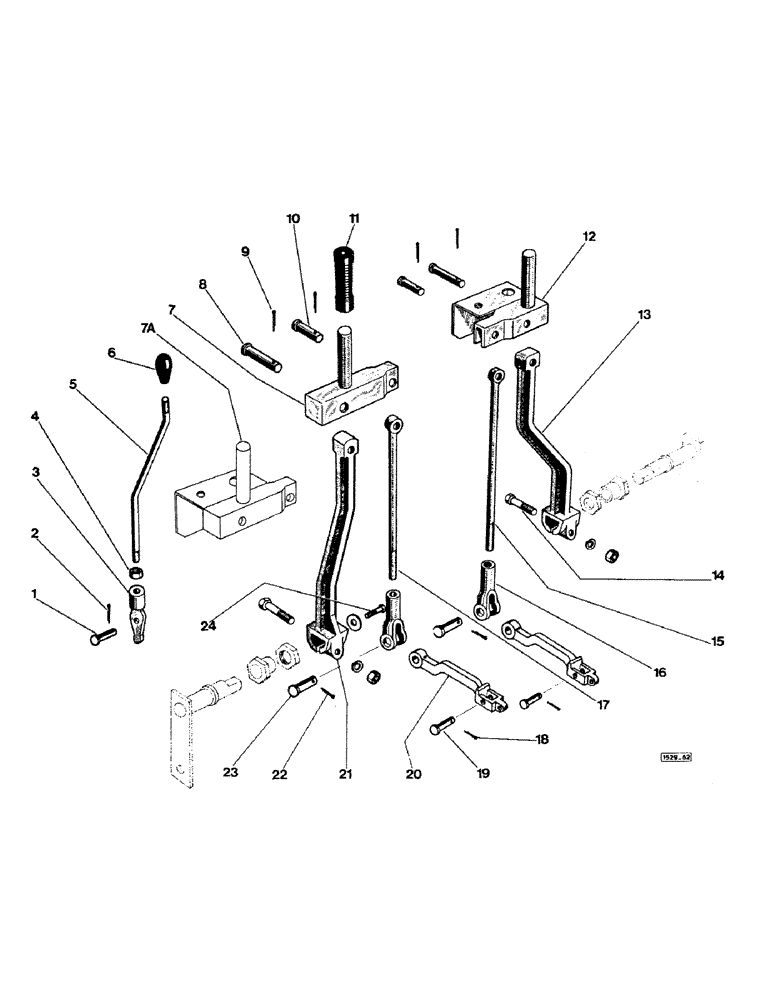 Схема запчастей Case 1529 - (078) - CONTROL LEVERS, 3755970 