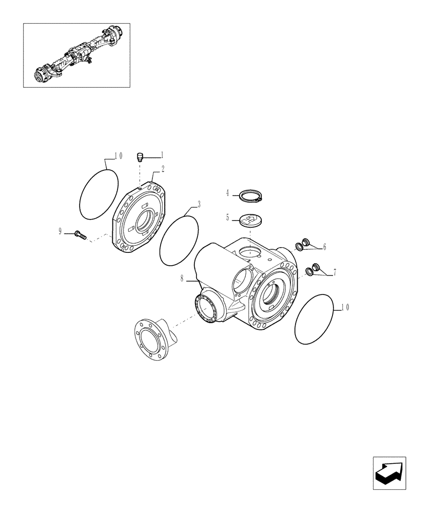 Схема запчастей Case TX1055 - (9.00447[02]) - STD FRONT AXLE - COMPONENTS - OPTIONAL CODE 749082111 (25) - FRONT AXLE SYSTEM