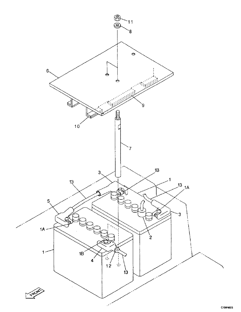 Схема запчастей Case 9007B - (4-10) - BATTERIES (04) - ELECTRICAL SYSTEMS