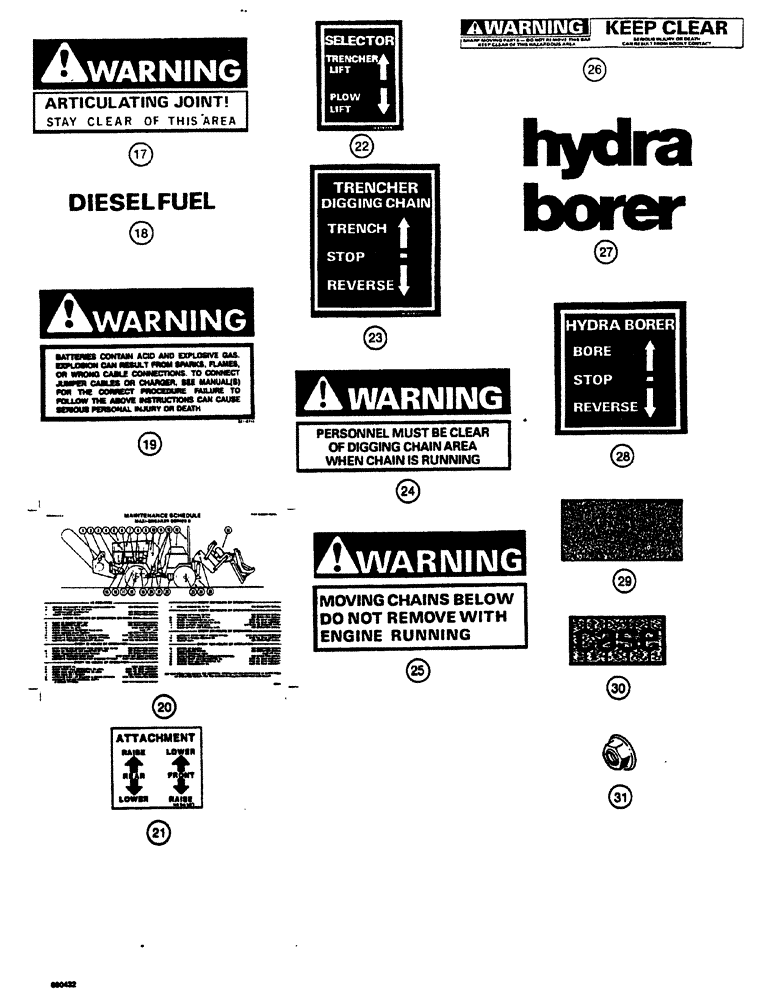 Схема запчастей Case CASE - (9-60) - DECALS (09) - CHASSIS