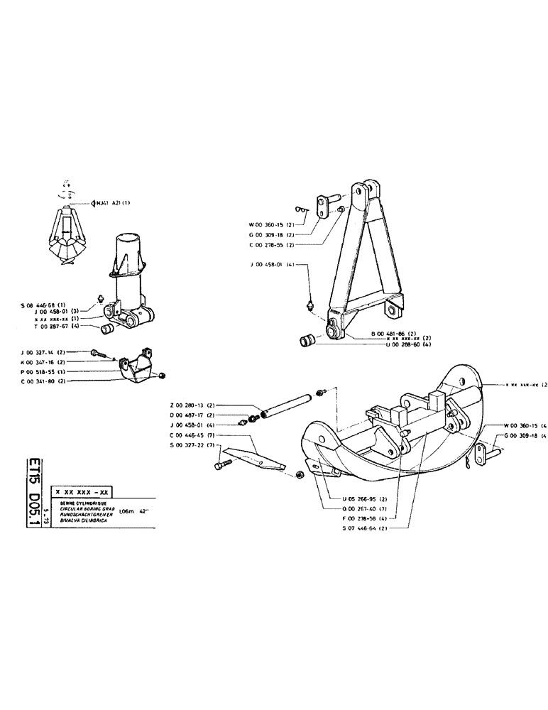 Схема запчастей Case TC45 - (144) - CIRCULAR BORING GRAB 