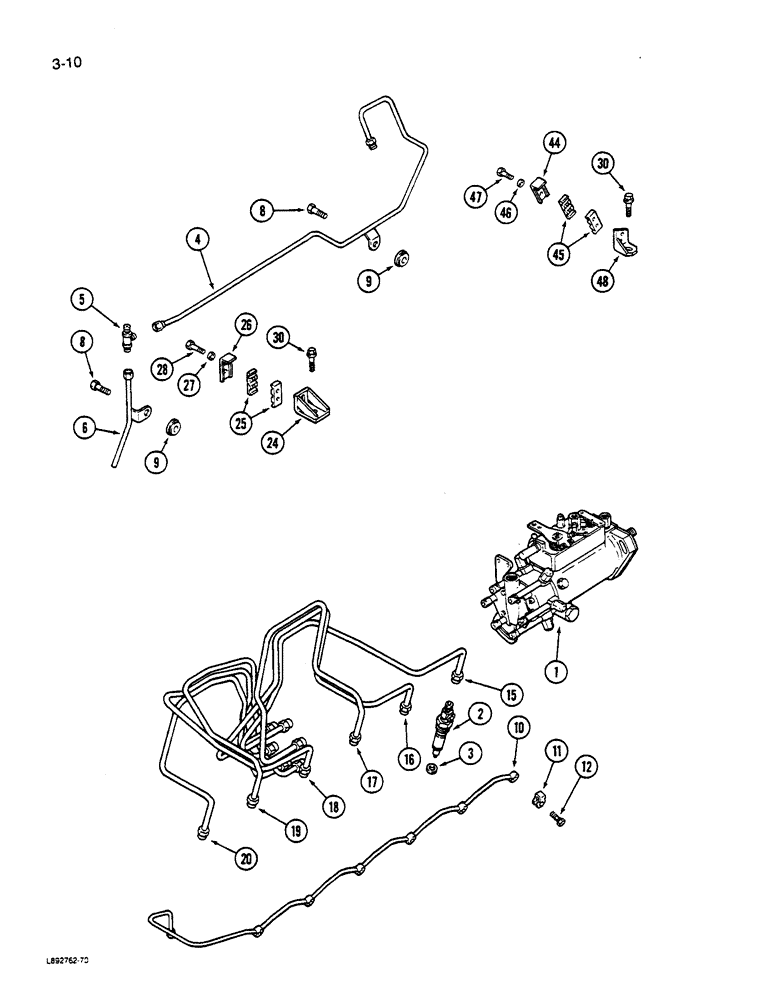 Схема запчастей Case W14C - (3-10) - FUEL INJECTION SYSTEM, 6T-590 ENGINE (03) - FUEL SYSTEM