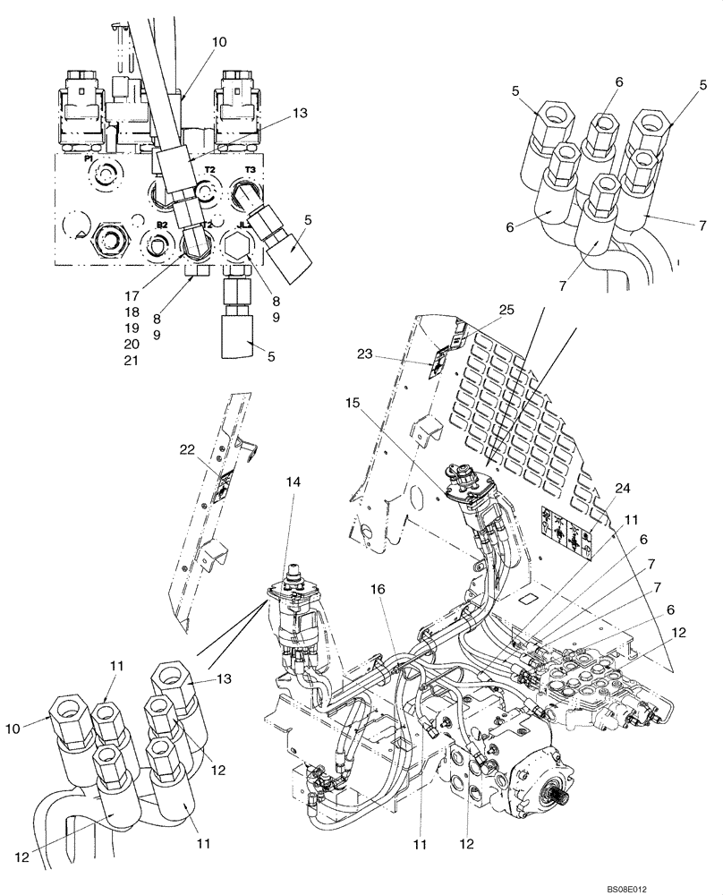 Схема запчастей Case 440CT - (06-03) - JOYSTICK CONTROL PLUMBING - ISO PATTERN (440CT) (06) - POWER TRAIN