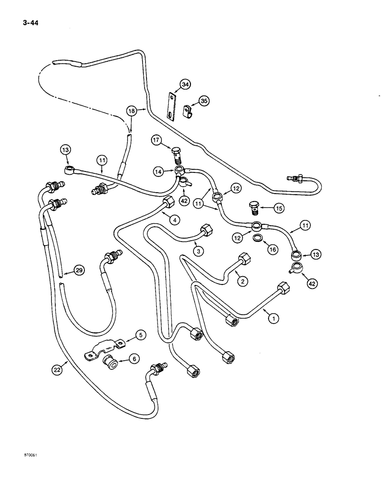 Схема запчастей Case CASE - (3-44) - FUEL LINES (03) - FUEL SYSTEM