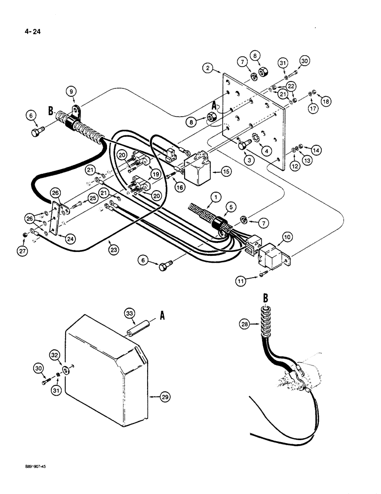 Схема запчастей Case W14C - (4-24) - REAR HARNESS TO RELAY PANEL (04) - ELECTRICAL SYSTEMS