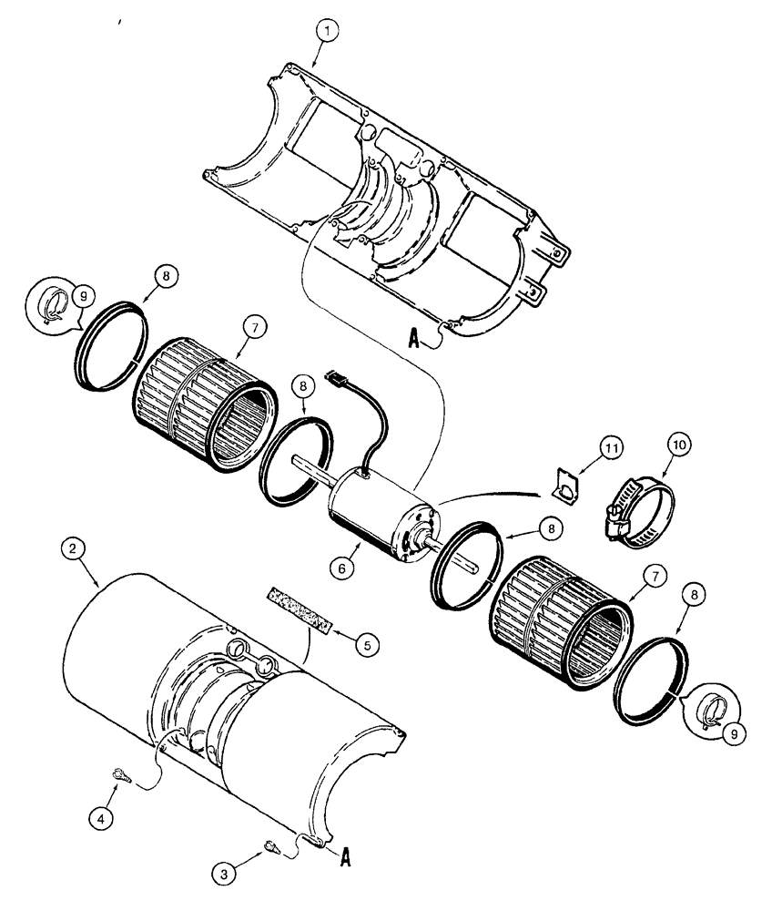 Схема запчастей Case 921B - (4-056) - CAB BLOWER (04) - ELECTRICAL SYSTEMS