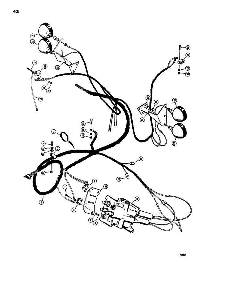 Схема запчастей Case W24 - (042) - ELECTRICAL SYSTEM (FRONT HARNESS) (04) - ELECTRICAL SYSTEMS
