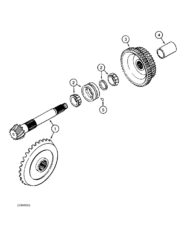 Схема запчастей Case 1155E - (6-22) - TRANSMISSION BEVEL PINION SHAFT AND GEAR (06) - POWER TRAIN