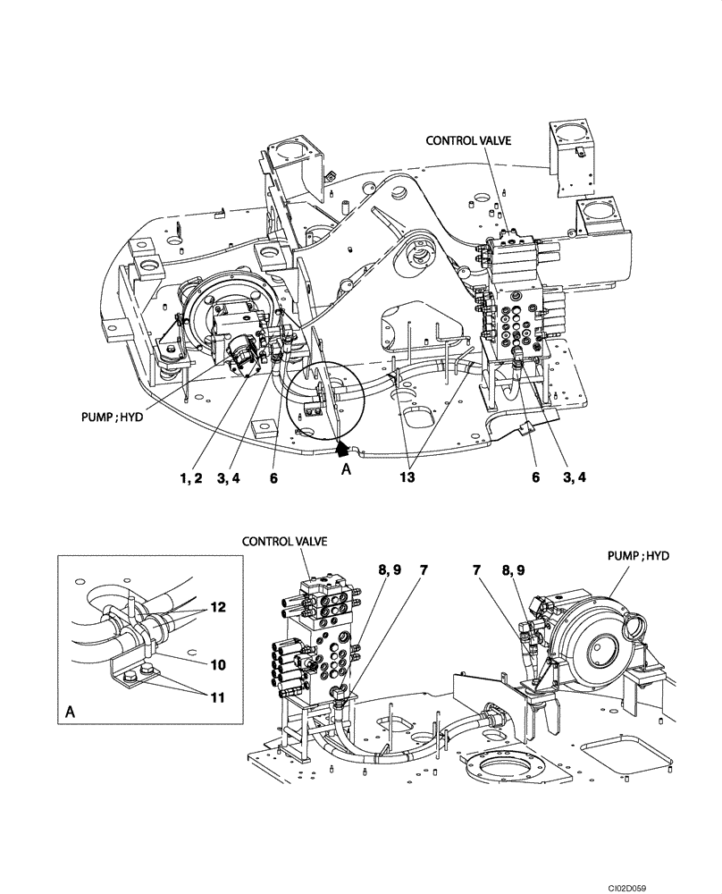 Схема запчастей Case CX75SR - (08-04) - HYDRAULICS - CONTROL VALVE SUPPLY (08) - HYDRAULICS