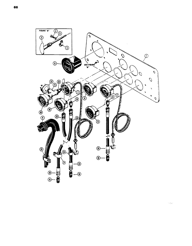 Схема запчастей Case 450 - (066) - INSTRUMENTS AND FUEL SHUT-OFF, LOADER MODELS (06) - ELECTRICAL SYSTEMS