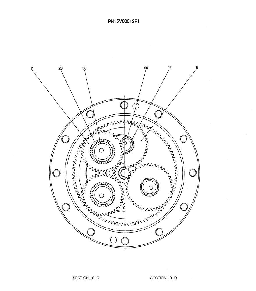 Схема запчастей Case CX50B - (07-024[03]) - MOTOR ASSY, (PROPELLING) (PH15V00012F1) ELECTRICAL AND HYDRAULIC COMPONENTS
