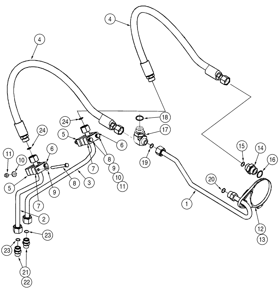 Схема запчастей Case 621D - (08-06) - HYDRAULICS - LOADER BUCKET, Z-BAR LOADER (08) - HYDRAULICS
