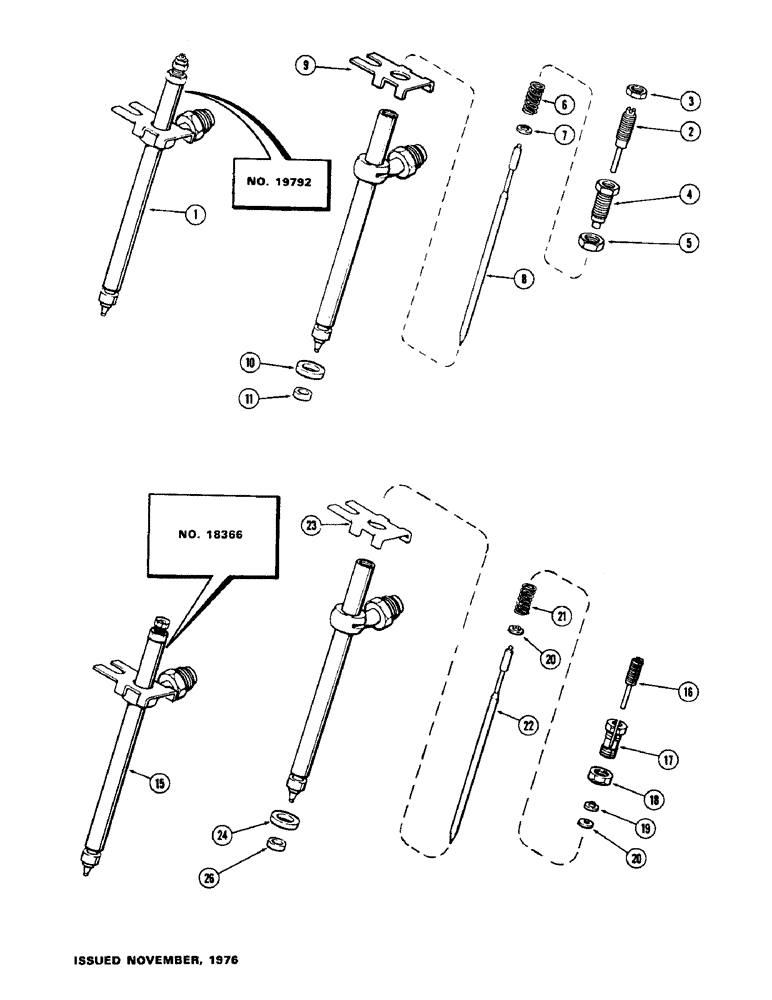 Схема запчастей Case 400C - (045C) - A64439 FUEL INJECTION NOZZLE, (336B) DIESEL ENGINE, WITHOUT TURBO-CHARGER (03) - FUEL SYSTEM