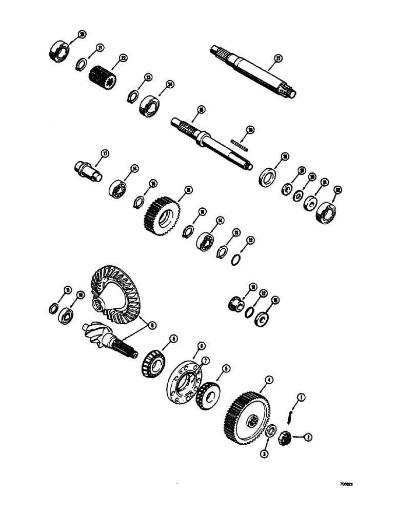 Схема запчастей Case 300 - (184) - GEARS AND SHAFTS, SWEED WINCH (18) - ATTACHMENT ACCESSORIES