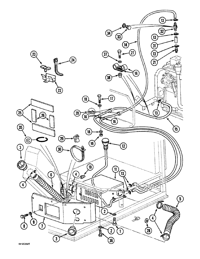 Схема запчастей Case 1088 - (9D-26) - ADAPTING PARTS AND HEATER LINES, P.I.N. FROM XXXXX AND AFTER, P.I.N. FROM 106901 AND AFTER (09) - CHASSIS/ATTACHMENTS
