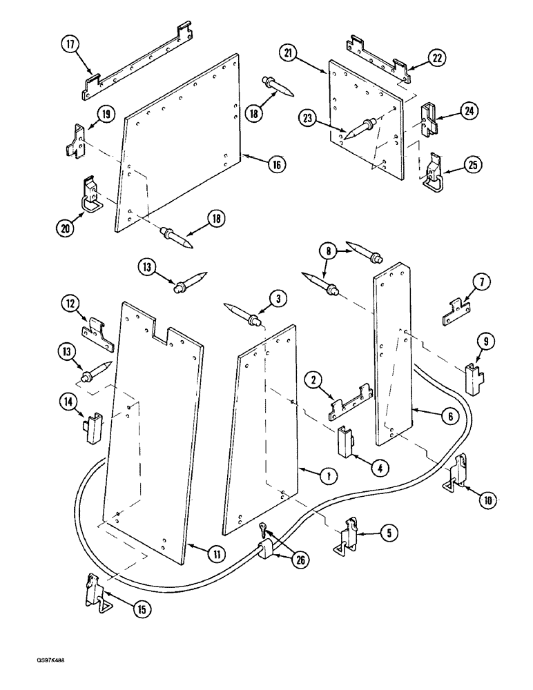 Схема запчастей Case 170C - (9-106) - CAB ANTI-VANDALISM GUARDS, GUARDS AND LOCKING PARTS (09) - CHASSIS