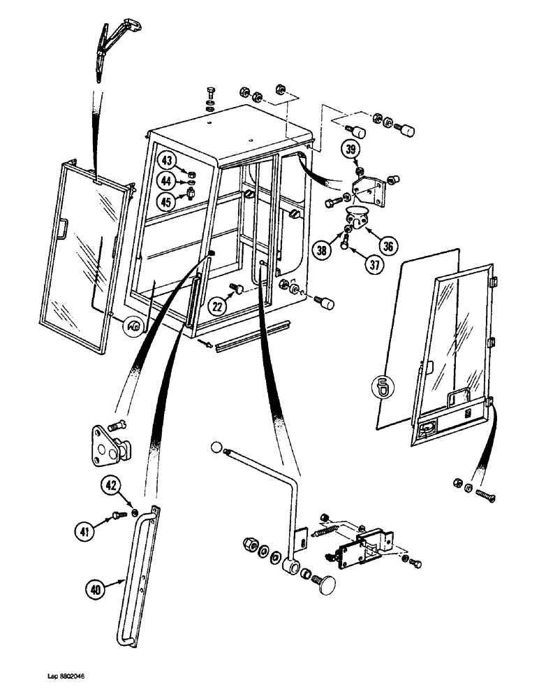Схема запчастей Case 1088 - (9E-04) - CAB, CAB FRAME AND RELATED PARTS, P.I.N. FROM 19801 TO XXXXX (09) - CHASSIS/ATTACHMENTS