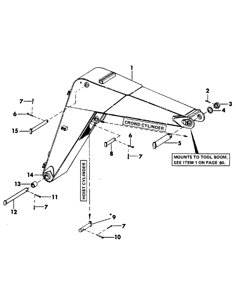 Схема запчастей Case 40BLC - (078) - MAIN BOOM AND PINS (09) - BOOMS