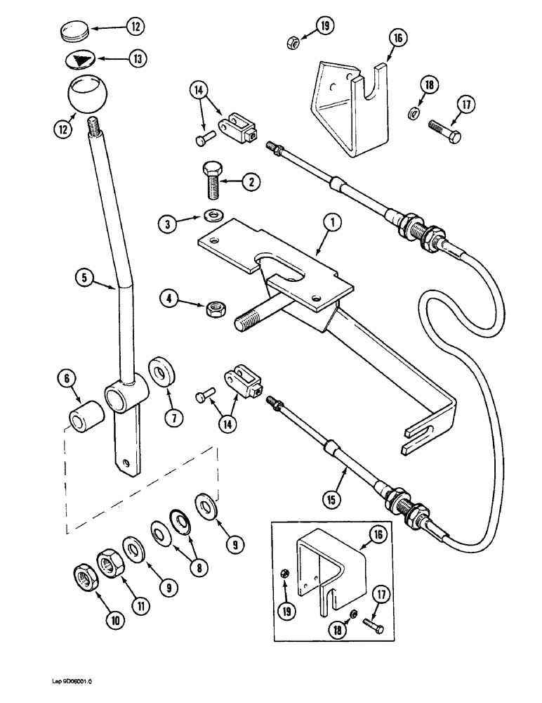 Схема запчастей Case 1088 - (9D-20) - ENGINE THROTTLE CONTROL (09) - CHASSIS/ATTACHMENTS