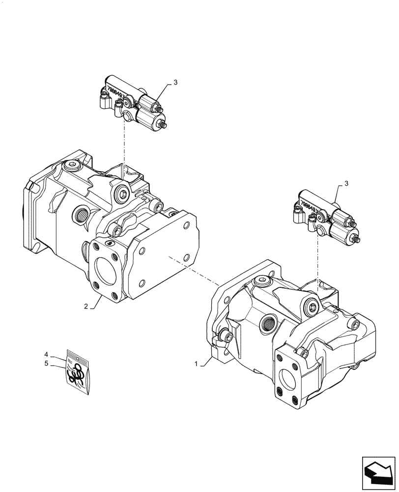 Схема запчастей Case 821F - (35.106.01[01]) - PRIORITY PUMP TANDEM ASSEMBLY 821F (35) - HYDRAULIC SYSTEMS