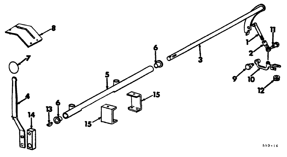 Схема запчастей Case 3400 - (041) - POWER TAKE-OFF LEVER AND CONNECTIONS (21) - TRANSMISSION