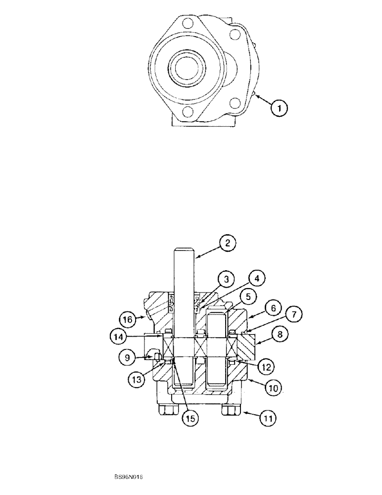 Схема запчастей Case 9050B - (8-06) - AUXILIARY HYDRAULIC PUMP ASSEMBLY, TIMBER KING MODELS, P.I.N EAC0531007 AND AFTER (08) - HYDRAULICS