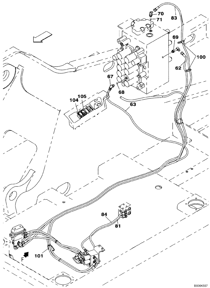Схема запчастей Case CX240B - (08-033) - HYDRAULICS, AUXILIARY - MULTI-PURPOSE + 3 WAY VALVE, PEDAL ACTIVATED (08) - HYDRAULICS