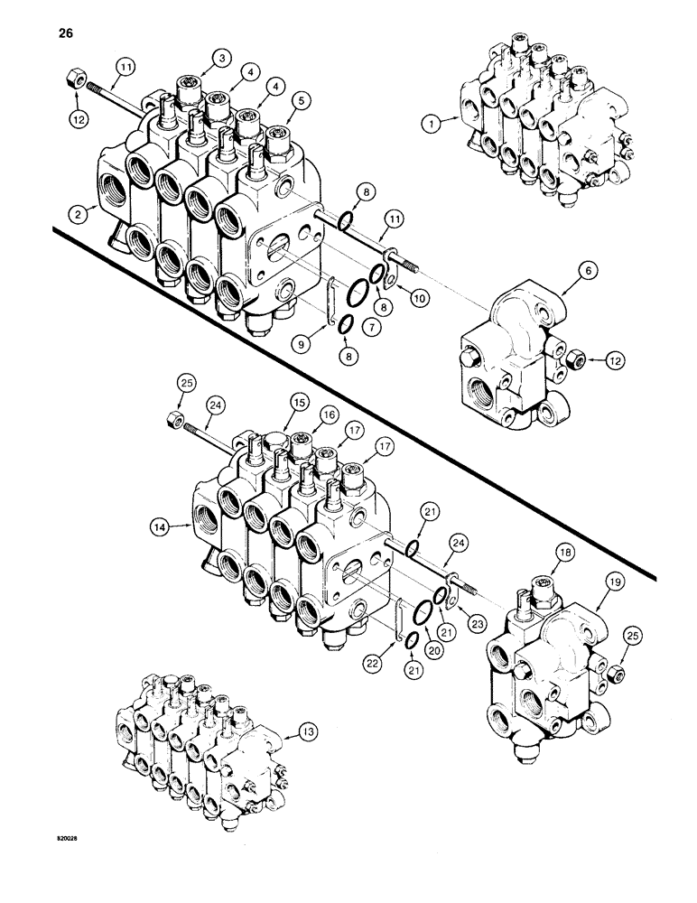 Схема запчастей Case 35WL - (26) - BACKHOE CONTROL VALVES 