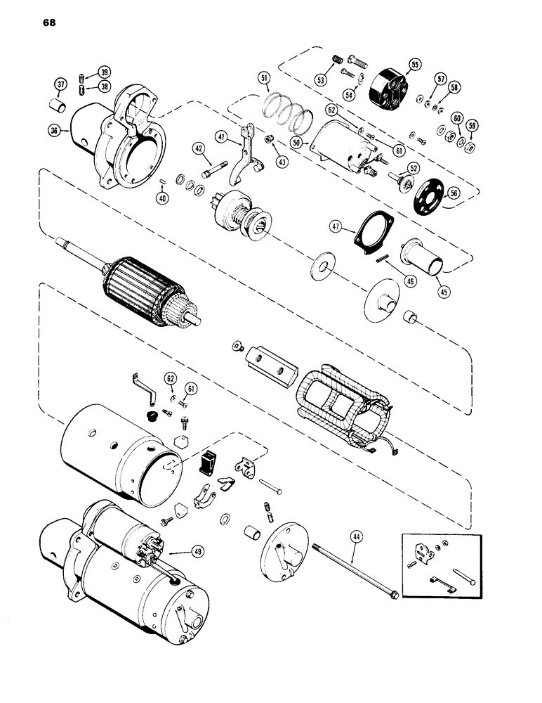 Схема запчастей Case 586C - (068) - STARTER (55) - ELECTRICAL SYSTEMS