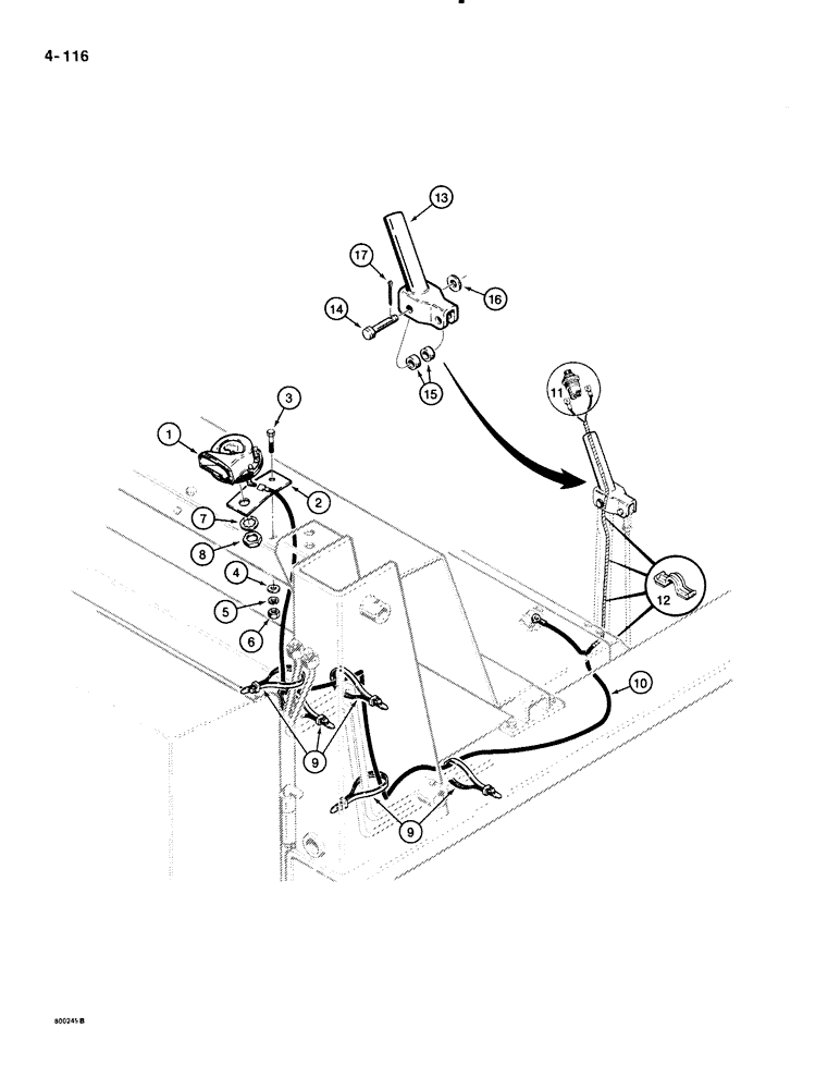 Схема запчастей Case 1835B - (4-116) - HORN (04) - ELECTRICAL SYSTEMS