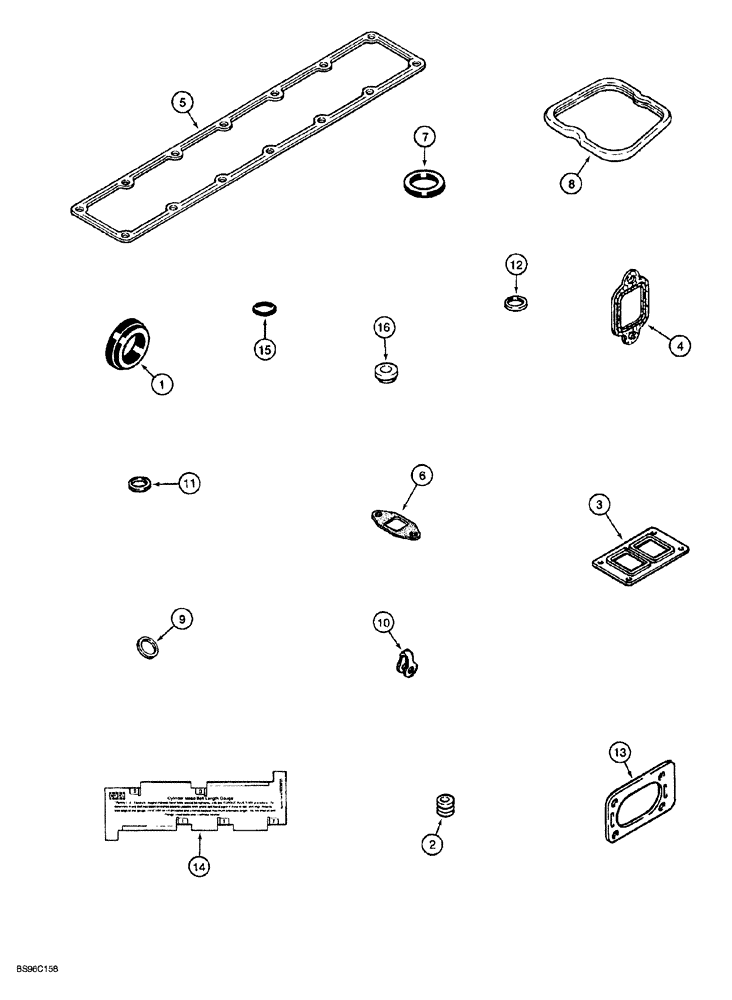 Схема запчастей Case 1150G - (2-048) - GASKET KIT, 6T-590 ENGINE, PRIOR TO JJG0218023 AND JG0218024 - JJG0218478, VALVE GRIND (01) - ENGINE