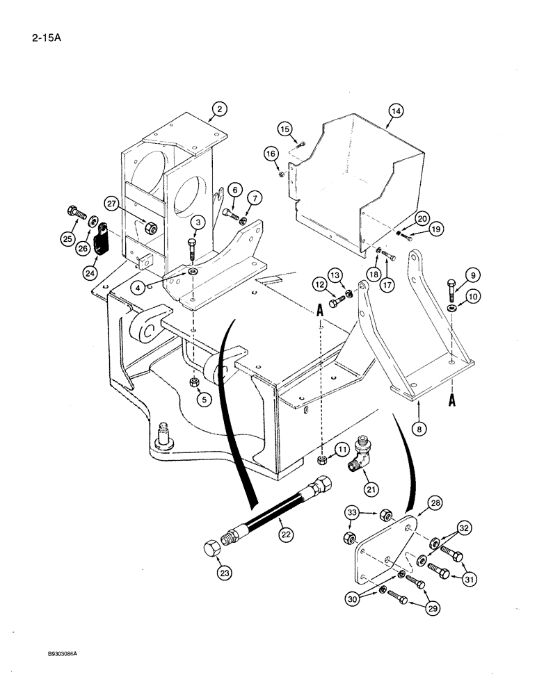Схема запчастей Case 360 - (2-14A) - ENGINE AND FUEL FILTER MOUNTING - DEUTZ DIESEL ENGINE MODELS, P.I.N. JAF0104257 AND AFTER (02) - ENGINE