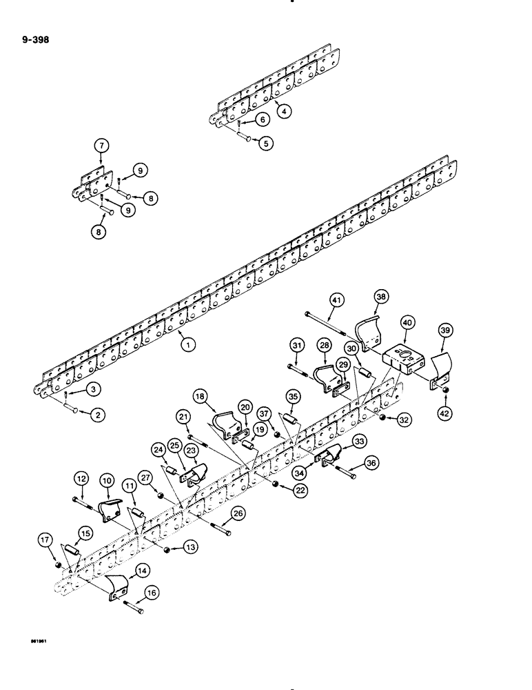 Схема запчастей Case DH4B - (9-398) - ANTI-BACKFLEX DIGGING CHAINS AND TEETH, 50,000 LB. CHAINLINE (09) - CHASSIS/ATTACHMENTS