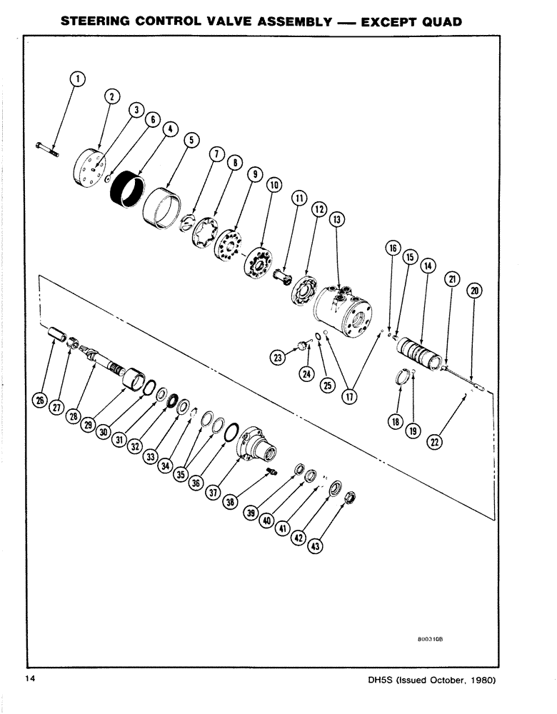 Схема запчастей Case DH5 - (14) - STEERING CONTROL VALVE ASSEMBLY - EXCEPT QUAD (41) - STEERING