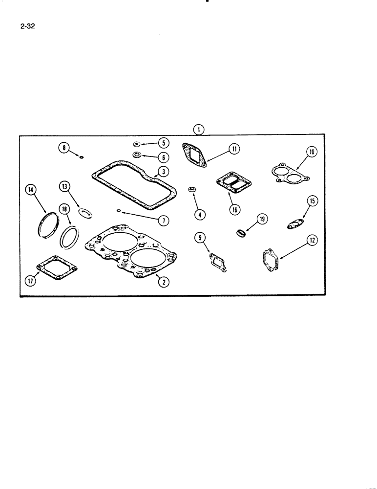 Схема запчастей Case W18B - (2-32) - ENGINE GASKET KITS, 504BD AND 504BDT ENGINE, VALVE GRIND KIT (02) - ENGINE