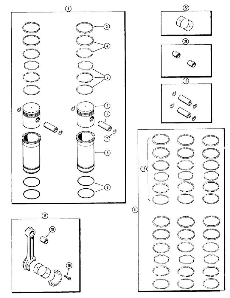 Схема запчастей Case W10C - (040) - PISTON ASSEMBLY AND CONNECTING RODS, (377) SPARK IGNITION ENGINE (02) - ENGINE