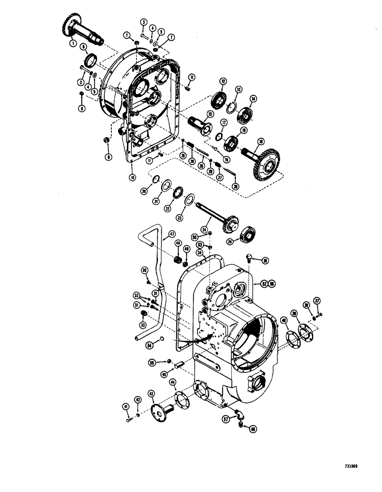 Схема запчастей Case W20 - (102) - L46456, L52101 AND L55661 TRANS. TORQUE CONVERTER HOUSING, GEARS AND TRANSMISSION HOUSING (06) - POWER TRAIN