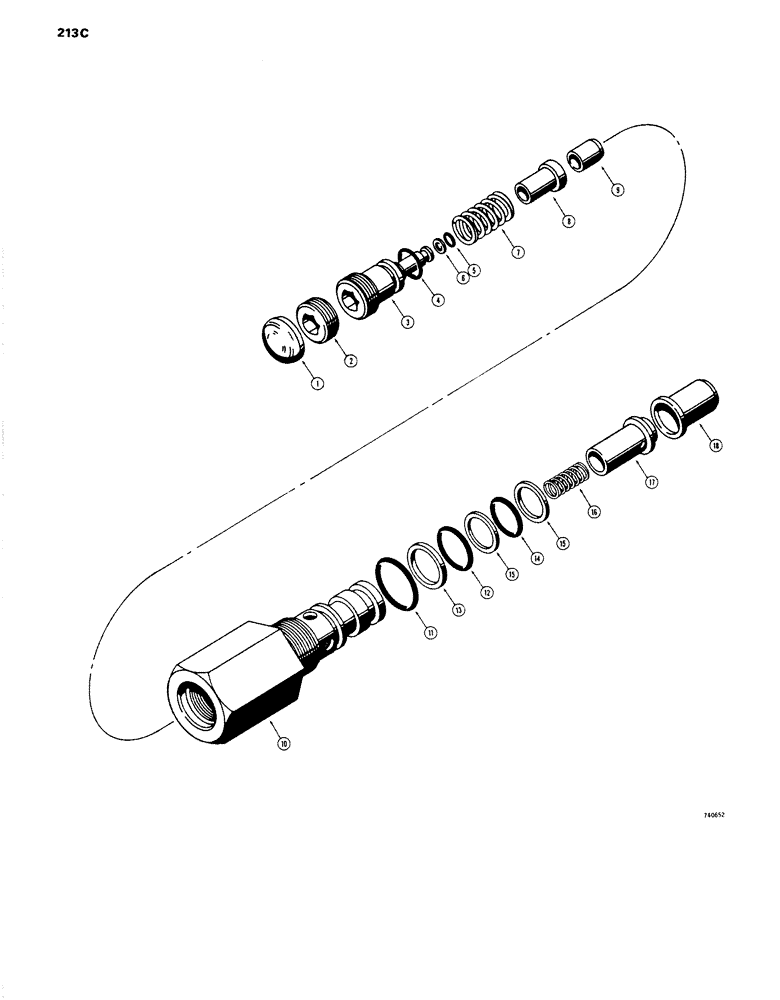 Схема запчастей Case W14 - (213C) - L32633 SECONDARY RELIEF VALVE, L33429 SECONDARY RELIEF VALVE (08) - HYDRAULICS