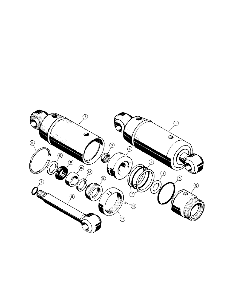 Схема запчастей Case 310G - (274[1]) - TILT CYLINDER (POWER ANGLE TILT DOZER) (07) - HYDRAULIC SYSTEM