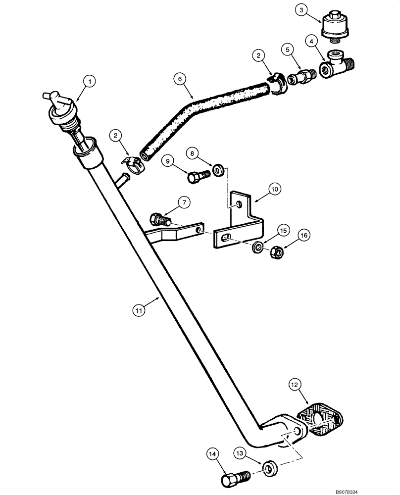 Схема запчастей Case 885 - (06.06[00]) - TRANSMISSION OIL DIPSTICK (06) - POWER TRAIN