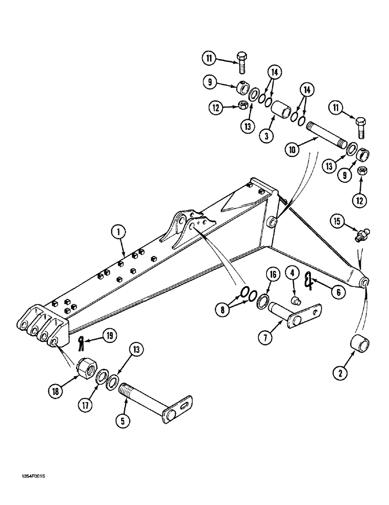 Схема запчастей Case 1088 - (9F-02) - 5.40 M BOOM AND CYLINDER MOUNTING PINS (09) - CHASSIS/ATTACHMENTS