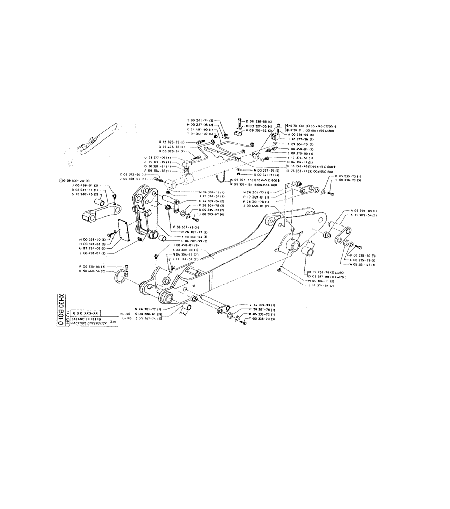 Схема запчастей Case 160CKS - (280) - BACKHOE DIPPERSTICK (14) - DIPPERSTICKS