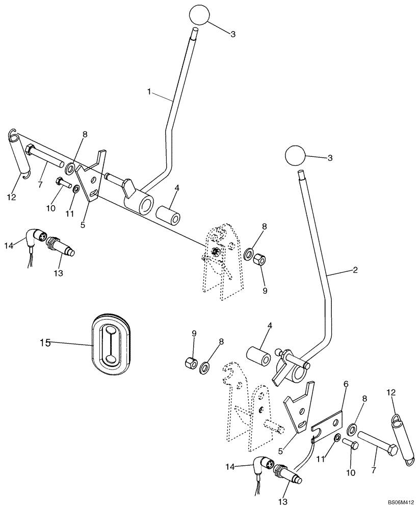 Схема запчастей Case 850K - (07-03) - BRAKE, PARKING/LOCKOUT LEVERS (07) - BRAKES