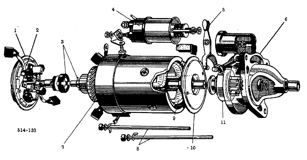 Схема запчастей Case 3400 - (045) - STARTER MOTOR - LUCAS - SYNCHROMESH DRIVE TRACTORS (55) - ELECTRICAL SYSTEMS