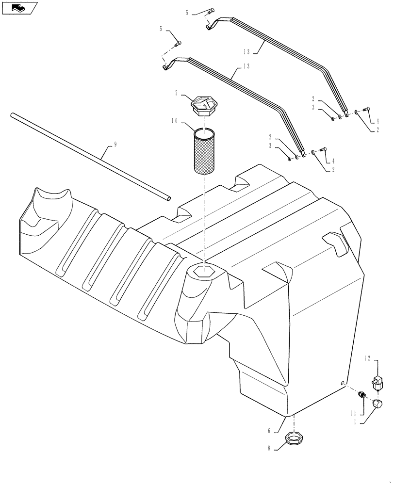 Схема запчастей Case DV207 - (75.120.01) - WATER TANK (75) - SOIL PREPARATION