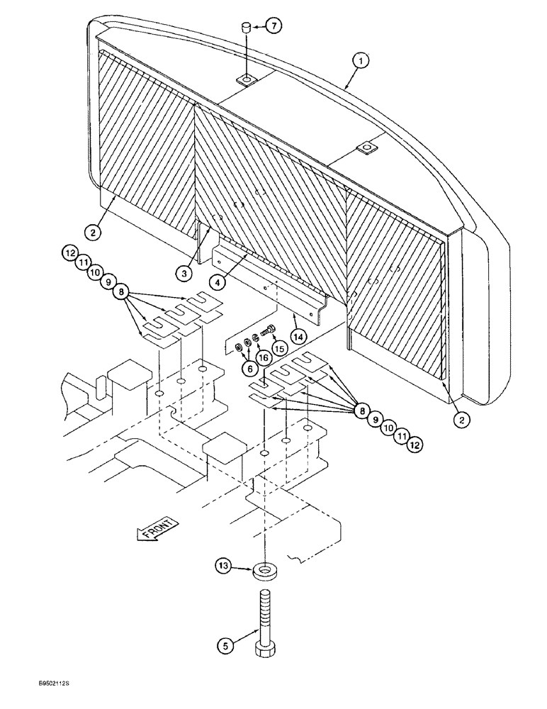 Схема запчастей Case 9050B - (9-6[A]) - COUNTERWEIGHT TIMBER KING MODELS P.I.N. EAC0531007 AND AFTER (09) - CHASSIS